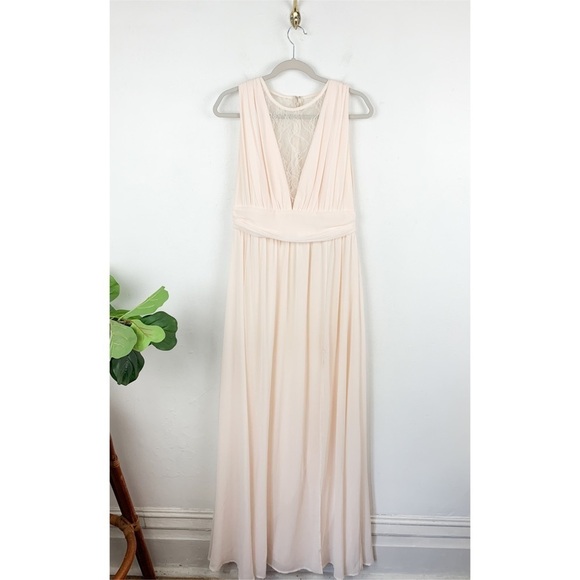 Lulu’s Dreamy Devotion Gardenia Lace Sleeveless Maxi Bridal Wedding Dress Sz L - Picture 3 of 11